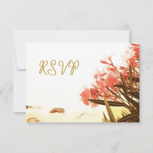 Oleander Floral Menu Choix RSVP Mariage Réponse (Dos)