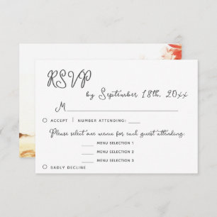 Oleander Floral Menu Choix RSVP Mariage Réponse