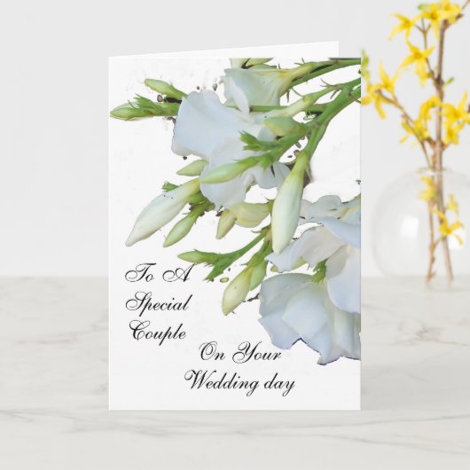 Oléandre de blanc de carte de mariage (Fleur jaune)