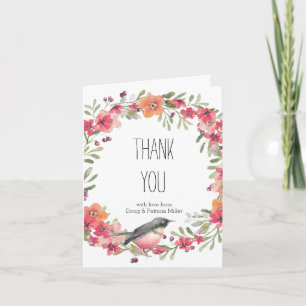 Oleandre romantique oiseau rose floral Merci