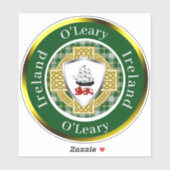 O'Leary Irish Shield/Celtic Cross Personalized Sticker (Vel)