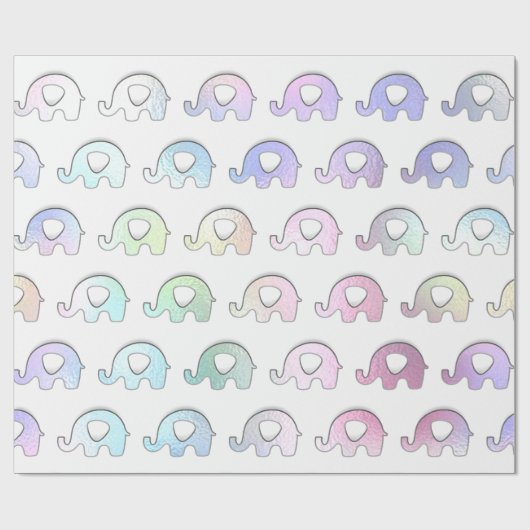 Olephants parelhologram Iridescent White roze Cadeaupapier (Vlak)