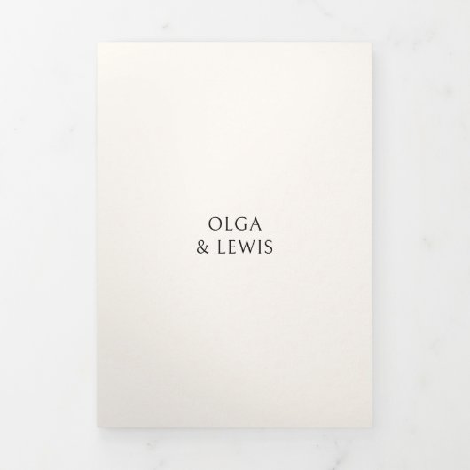 Olga Black Moderne bruiloft Drieluik Uitnodiging (Cover)