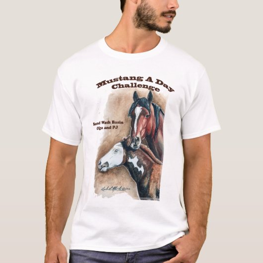 Olga en PJ Mustang A Day Challenge T-shirt (Voorkant)