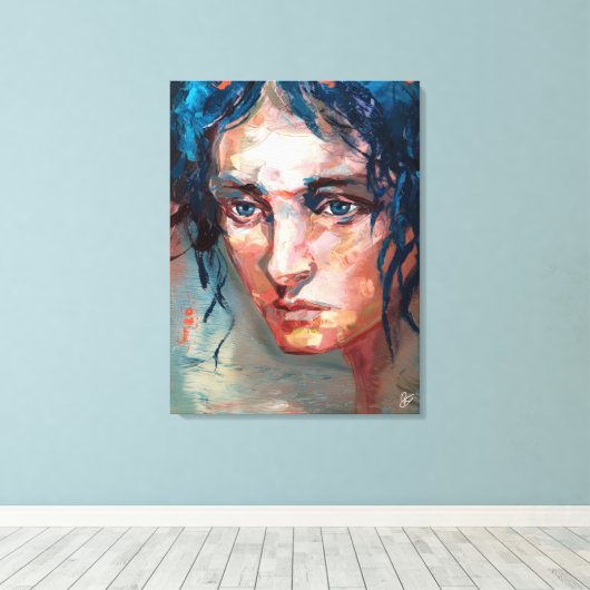 Olhar Melancólico Canvas Afdruk (Insitu (Houten vloer))