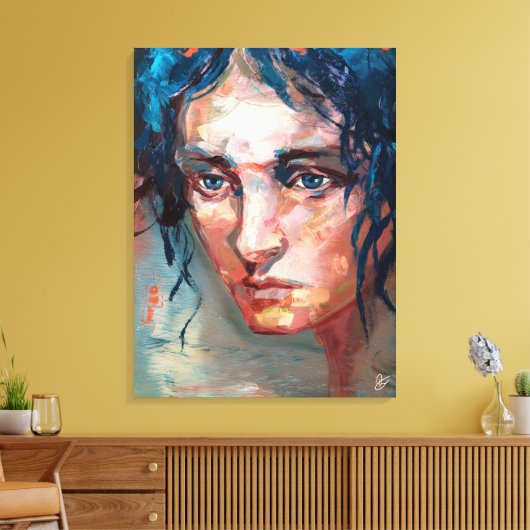 Olhar Melancólico Canvas Afdruk (Insitu (Woonkamer))