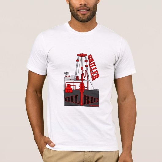 Olie boorboormachine,Boorrig T-Shirt,Olieveld T-shirt (Voorkant)