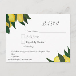 Olie geschilderde citroenen R.S.V.P ansichtkaart Feestdagenkaart