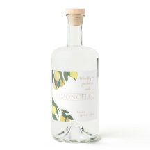 Olie geschilderde citroenlikeur fles