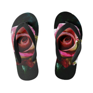 Olie geschilderde rode roos kinder teenslippers