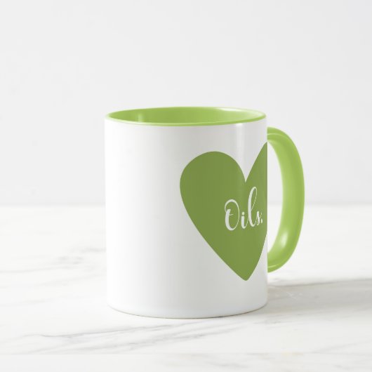 Olie/Mok van het hart (groen) Mok (Voorkant rechts)
