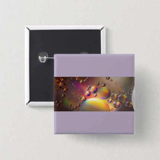 Olie op water vierkante button 5,1 cm (Voorkant /achterkant)
