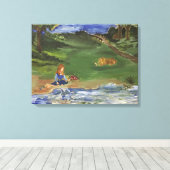 Olie schilderen Origineel in drukdag in Park Sar Canvas Afdruk (Insitu (Houten vloer))