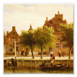 Olie Schilderij van een Traditioneel Hollands Grac Foto Afdruk