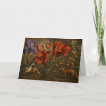 Olie-schilderij van een vintage botanische tuin me