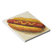 Olie-schilderij van Hot Dog (#1) Notitieblok (Schuin)