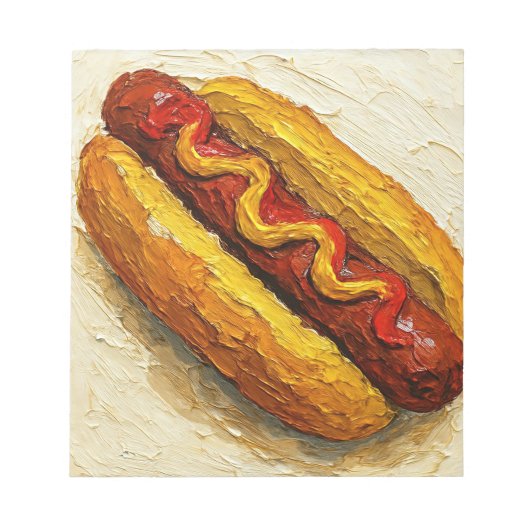 Olie-schilderij van Hot Dog (#1) Notitieblok (Voorkant)