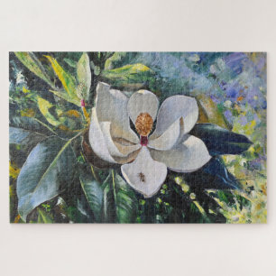 Olie Schilderij van Magnolia Bloesem van Natuurlij Legpuzzel