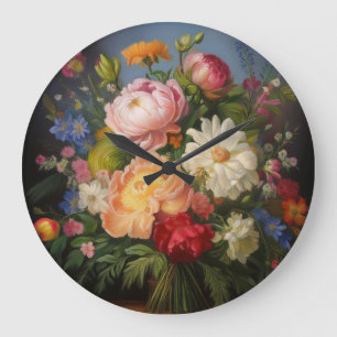 Olie Schilderij van Pioenrozen Grote Klok
