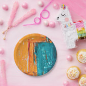 Olie Verf abstract Kunstontwerp Papieren Bordje (Feest)