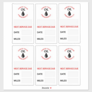 Olie verversen herinneringsstickerset 6 stuks Stic Sticker