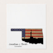 Olieboringen, Oklahoma, sterren, strips Visitekaartjes (Buitenkant ongevouwen)