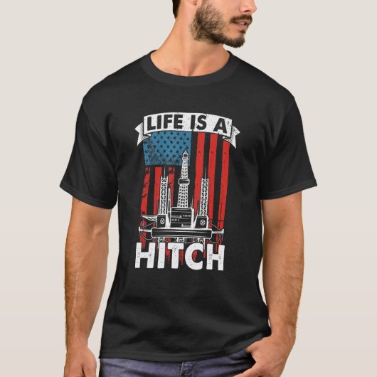 Olieboringen op olievelden Us Flag Fracking Fracke T-shirt (Voorkant)