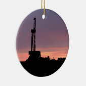 Olieboringen | Paarse Oranje zonneschijn Keramisch Ornament (Rechts)