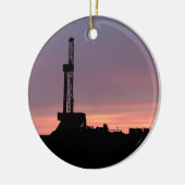 Olieboringen | Paarse Oranje zonneschijn Keramisch Ornament (Links)