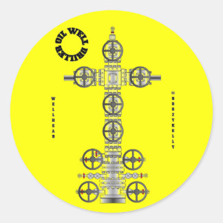 Oliebron Driller, Wellhead, Sticker, Olieveld, Oli Ronde Sticker