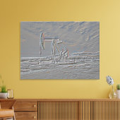 Oliebron pompen (pomp Jack) eenheid (reliëf look) Canvas Afdruk (Insitu (Woonkamer))