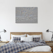 Oliebron pompen (pomp Jack) eenheid (reliëf look) Canvas Afdruk (Insitu (Slaapkamer))