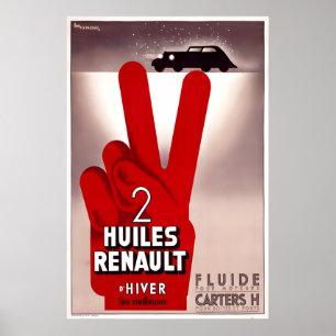 Olieën Renault Vintage Auto Poster