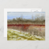 Olielandschap "Winter Field Sketch" Briefkaart (Voorkant / Achterkant)
