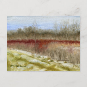 Olielandschap "Winter Field Sketch" Briefkaart