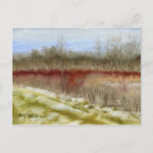 Olielandschap "Winter Field Sketch" Briefkaart (Voorkant)