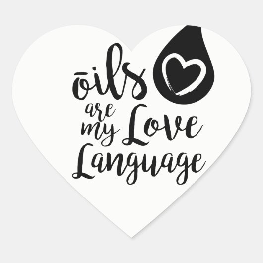 Oliën zijn mijn Liefde Taal hart stickers (Voorkant)