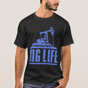 Olieplatform Mannen Papa Olieveld Ruw hals Rig Ope T-shirt