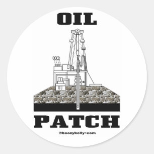 Oliepleister, Olieveld Sticker, Olie, Olieinstalla Ronde Sticker