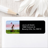 Oliepomp met Amerikaanse vlag Etiket (Insitu)