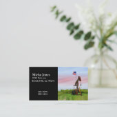 Oliepomp met Amerikaanse vlag Visitekaartje (Staand voorkant)