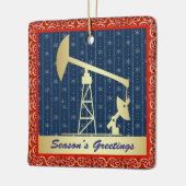 Oliepomp met kerst keramisch ornament (Links)