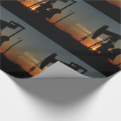 Oliepompaansluiting bij Sunset Gift Wrap Cadeaupapier (Hoek)