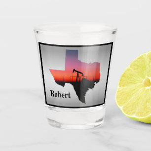 Olieputpomp Jack Texas Shape gepersonaliseerd Shot Glas