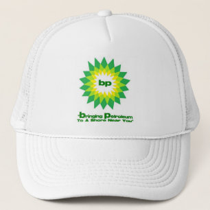 olieramp met bp-slogan trucker pet
