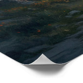 Olieschilderend oud steenpad door Aziatische gatew Poster (Hoek)