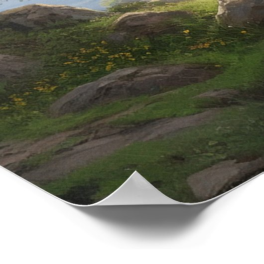 Olieschilderende wikkelpad heuvel poster (Hoek)