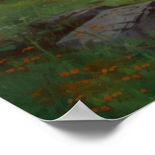 Olieschilderij van het wikkelpad op de heuveltop poster (Hoek)