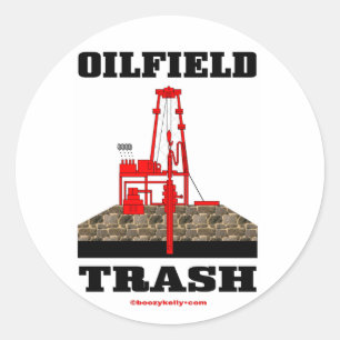 Olieveld afval, Olieveld Sticker, Olie Ronde Sticker