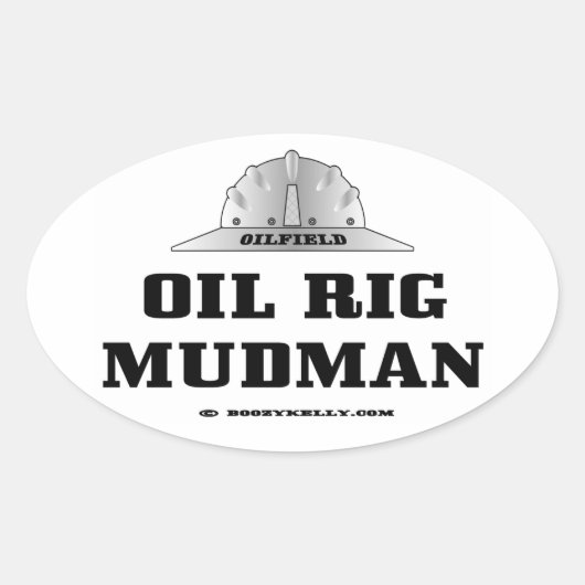 olieveld, olieboorinstallatie modderman, boring, o ovale sticker (Voorkant)